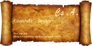 Csathó Andor névjegykártya